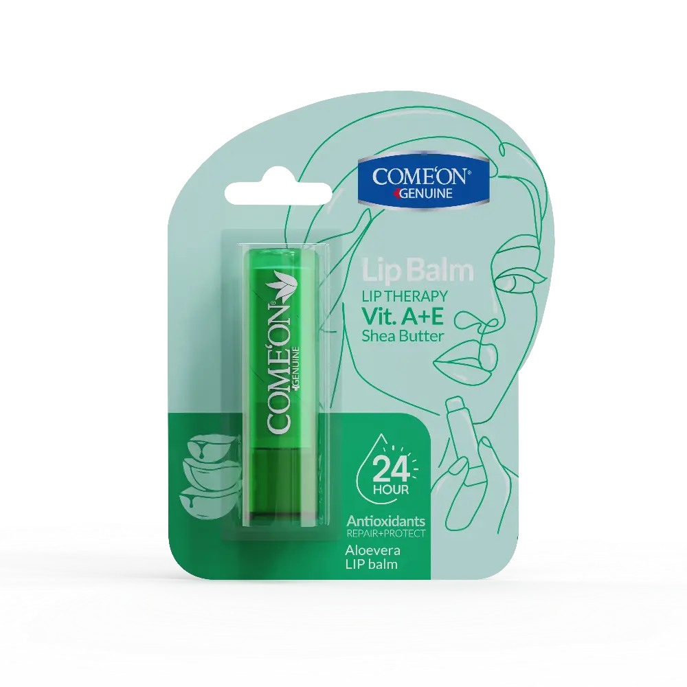 BALM-ALOEVERA.webp بالم لب نرم و براق کننده آلوئه ورا کامان - Image 1