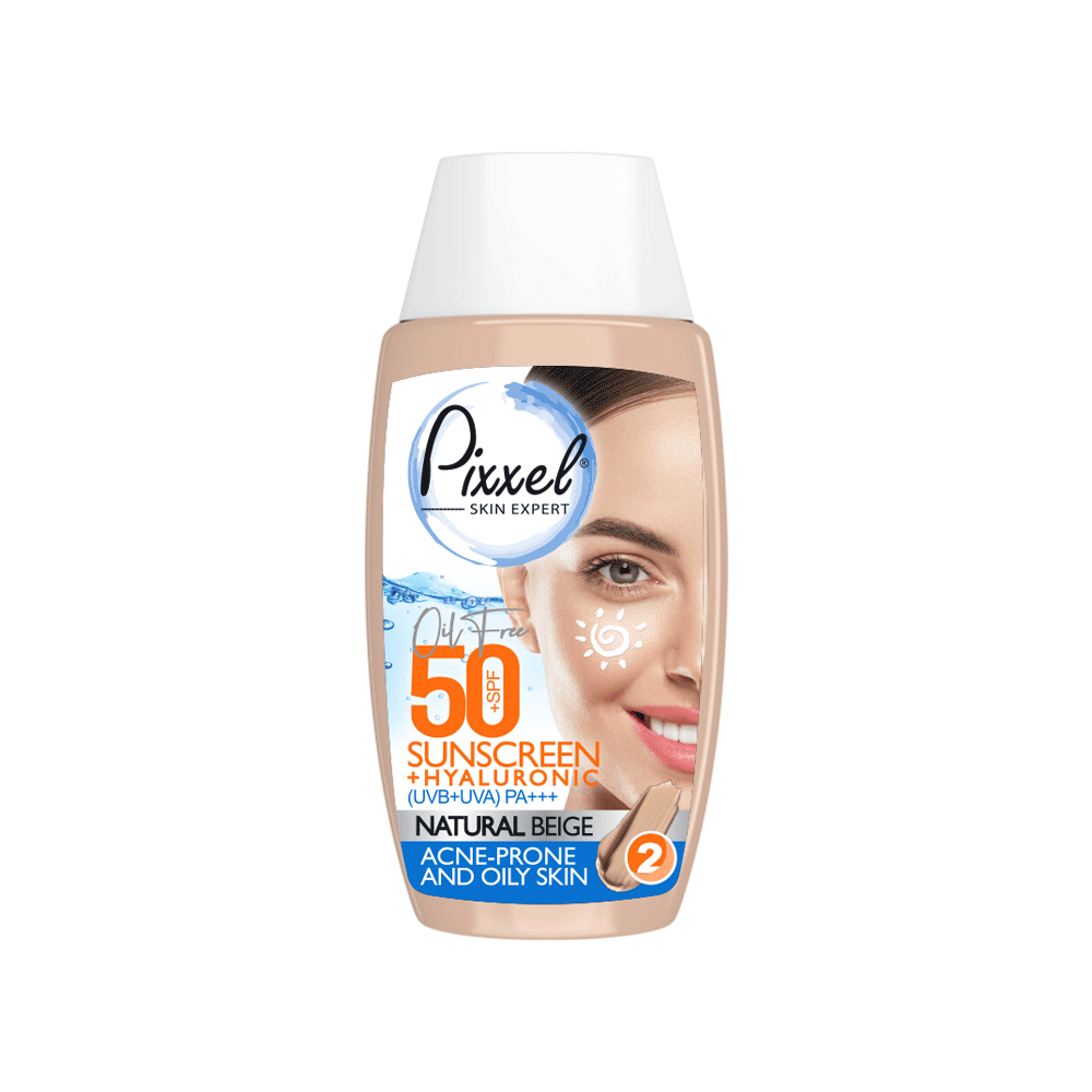 pixxel.jpg کرم ضدآفتاب رنگ بژ طبیعی مناسب پوست جوشدار و چرب پیکسل - Image 1