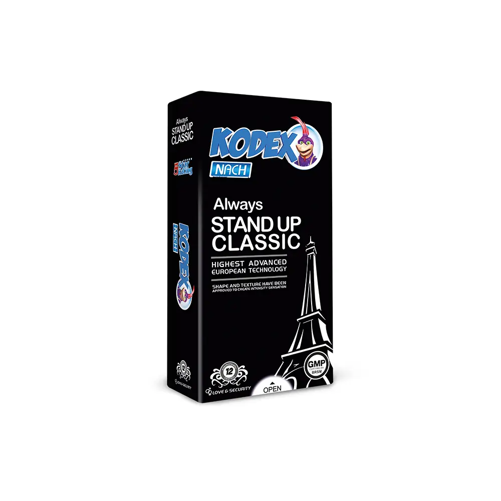 stand-up.webp کاندوم کدکس مدل Stand Up Classic بسته 12 عددی - Image 1