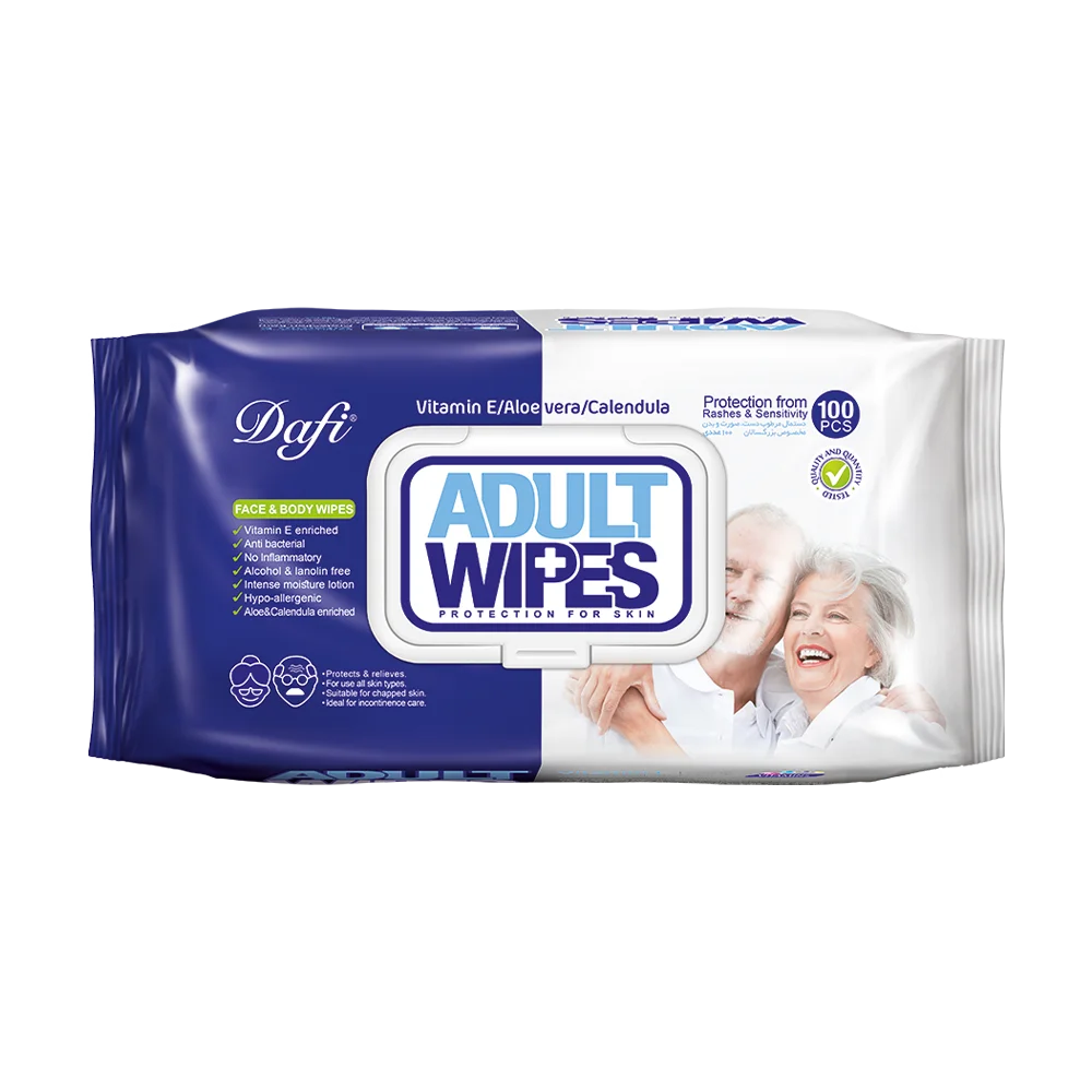 بزرگسال.webp دستمال مرطوب دافی مدل Adult Wipes بسته 100 عددی - Image 1